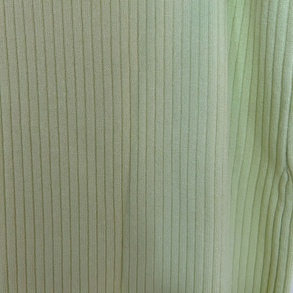Zara Women Yellow Green Ribbed Knit Dress w/ Crop Button Down Top Cardigan Small - Picture 9 of 17